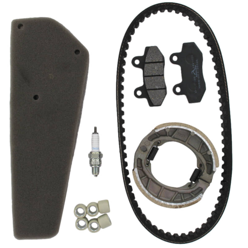 Rex RS750 Inspektion Set 12 Zoll Satz 50ccm 4Takt 8007218 Motorroller.de Keilriemen 788x17x28mm 139QMA/QMB Wartung Service Kit Scooter Ersatzteil