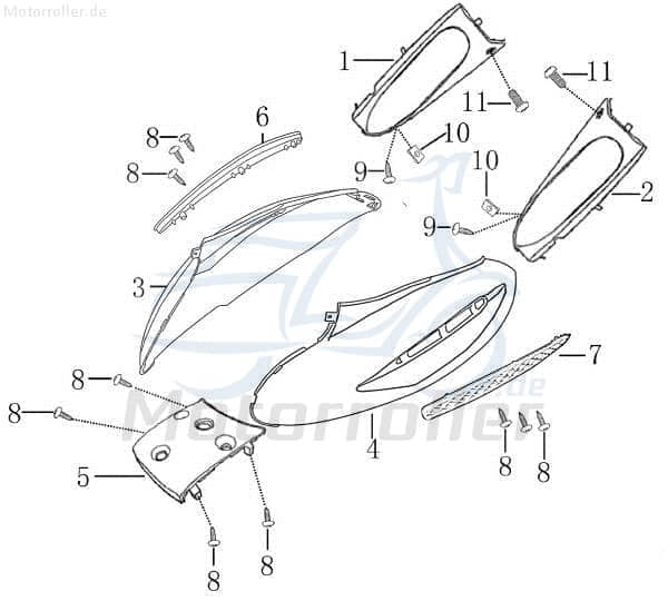 Kreidler Hiker 125DD Sport Seitenverkleidung links blau Seitenabdeckung 701205 Seitenleiste Seitencover