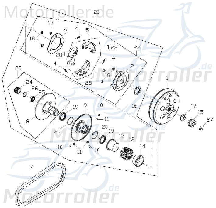 Keilriemen CVT 743x20 Gates 116500-152QMI-0100