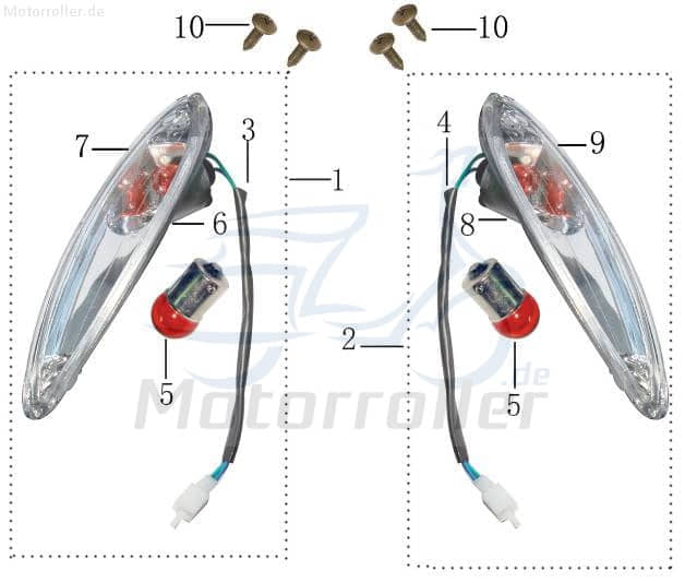 Blinkerglas vorn links JSD50QT-13 klarglas AGM 50ccm 4Takt Motorroller.de Blinker-Glas Blinker-Abdeckung Blinkerabdeckung Blinkerkappe Blinker-Kappe