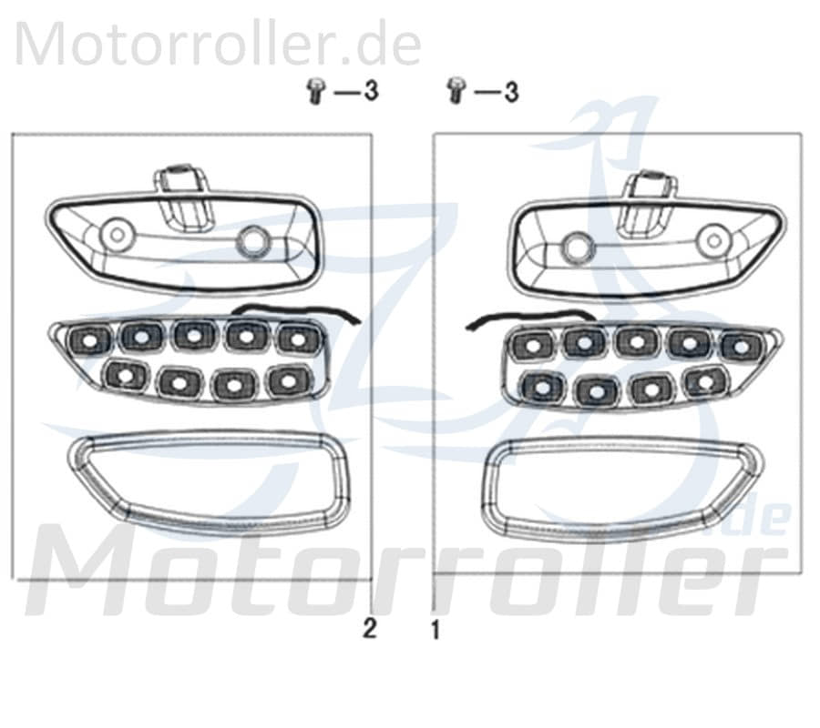 Kreidler Galactica 3.0 LC 50 DD LED Blinker links 741478 Motorroller.de Original Scooter Ersatzteil