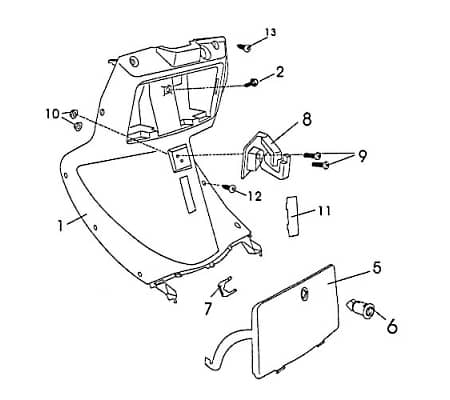 Fussraumverkleidung Frontverkleidung innen 85430 Lenkerverkleidung Rex Keidler Scooter