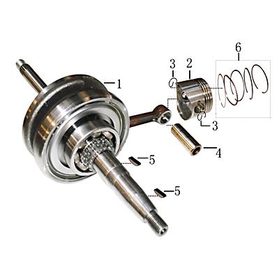 Kolbenbolzen 15x10x40.8mm  ( GY6-1 ) 150ccm Rex Imola 125 125ccm 4Takt Motorroller.de Piston-Pins Kolben-Bolzen Pleuelbolzen Pleuel-Bolzen Pistonpin P