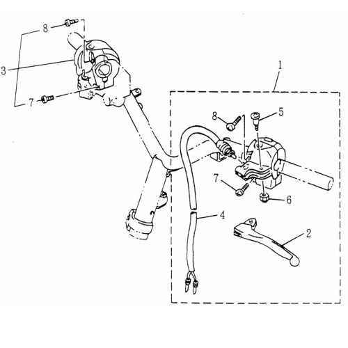 SMC Scooter Lenkerarmatur rechts 50ccm 2Takt 62920-NFF-01 Motorroller.de Schalterelemente Kombischalter Rexy 50 Ersatzteil Service Inpektion