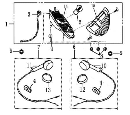 Blinkerglas links hinten Rex RS750 Blinker-Glas 50ccm 4Takt Motorroller.de Blinker-Abdeckung Blinkerabdeckung Blinkerkappe Blinker-Kappe Winker-Glas
