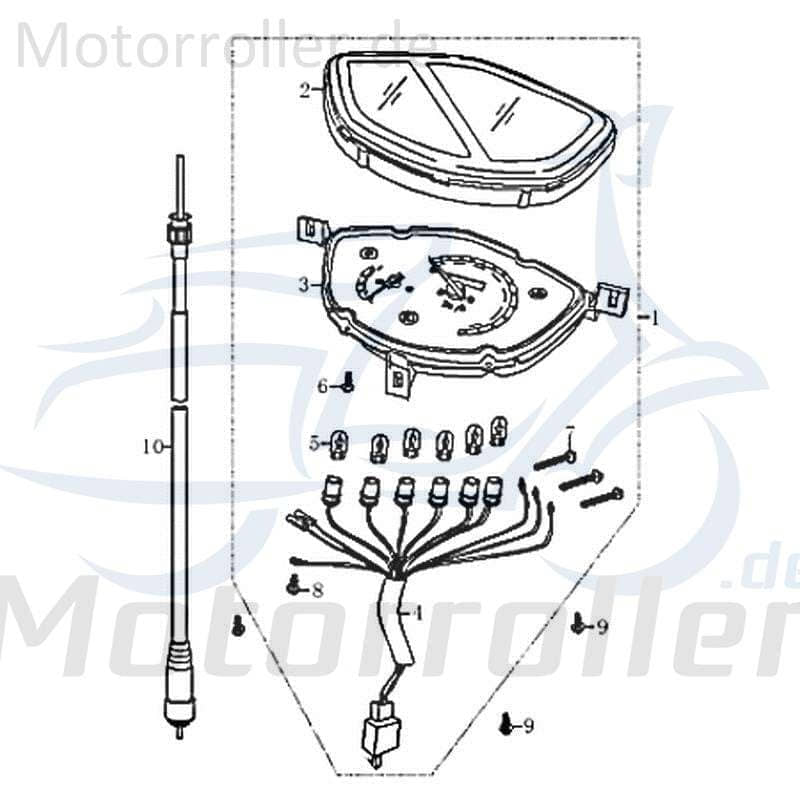 Tachowelle 1005 mm lang Kreidler RMC-G 50 Tacho-Welle Tachometerwelle 83698 Motorroller.de Tachoantrieb Tachoantriebswelle Tacho-Antrieb Scooter