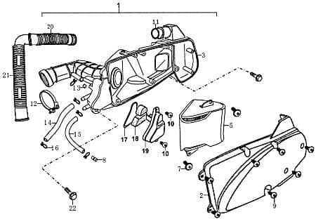 Schlauch I 125ccm 4Takt Rex SC 125 Leitung Luftfilter 81611 Motorroller.de Gummischlauch Plastikschlauch Ableitung Moped