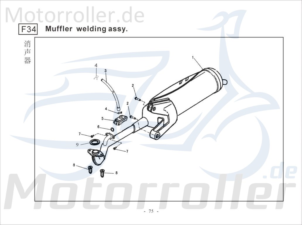 Dichtung Auspuff 4Takt 50/ Motorroller 182010-TA9-0000