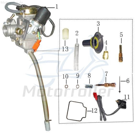 Vergaser 24mm mit E-Choke komplett TS152QMI210001