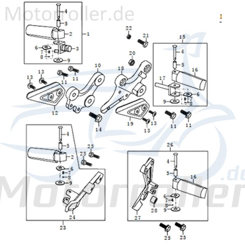 Fußraste rechts Fussrasten Motorroller Kreidler 91431
