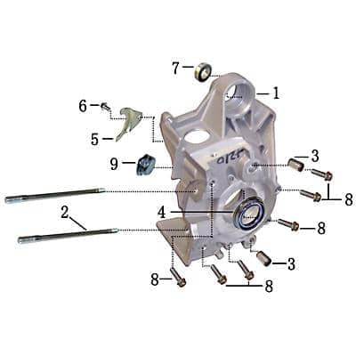 Sicherungsblech Kurbelwelle rechts 1E40QMB Rex 25 50ccm 2Takt Motorroller.de Stahlplatte Halter Montageschiene Fixierung Halterung Montageplatte