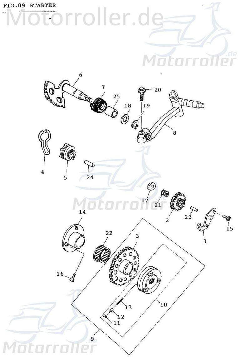 Adly Buchse Kickstarter 15x20x30mm Hülse Quad ATV 50ccm 2Takt Motorroller.de für Kickstarterfeder Distanzhülse Lagerbuchse Passhülse Distanzbuchse UTV