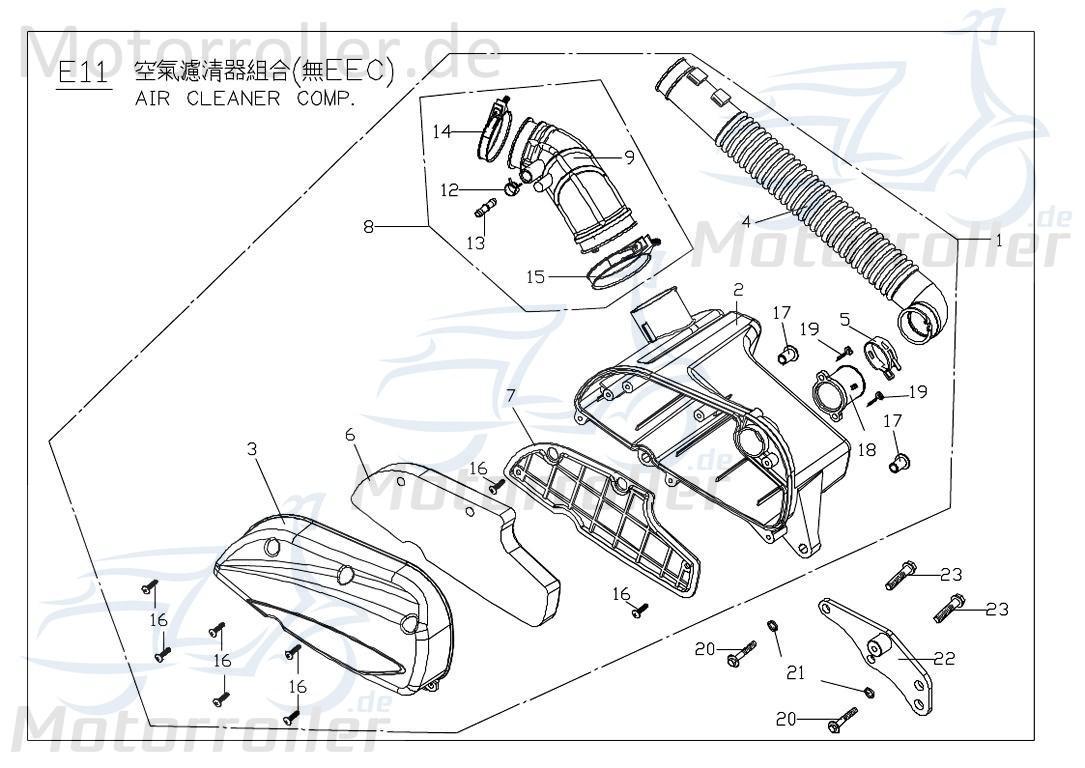 PGO Bugrider 200 Trenngitter Buggy 200ccm 4Takt X22620600000 Motorroller.de Luftfilter PGO 200ccm-4Takt Ersatzteil Service Inpektion Direktimport