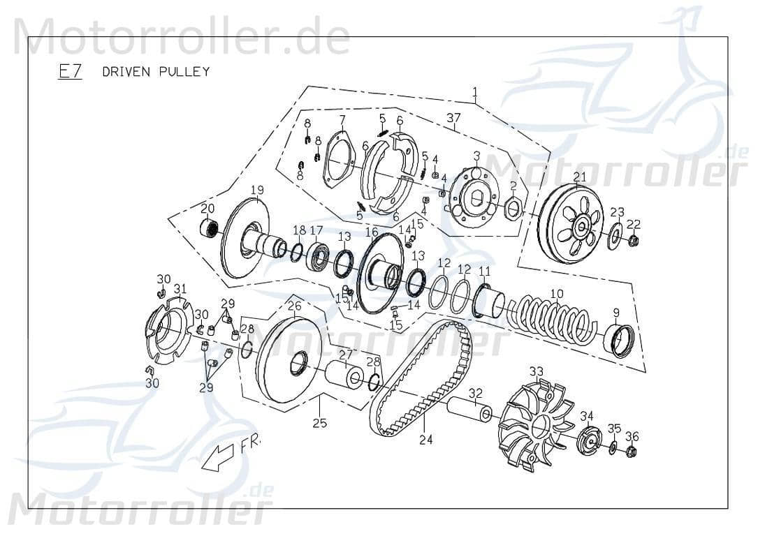 PGO Buchse Variomatik G-Max 50 Hülse Distanzhülse 50ccm 2Takt Motorroller.de Lagerbuchse Distanz-Hülse Distanzbuchse Passhülse Passbuchse 125ccm-4Takt
