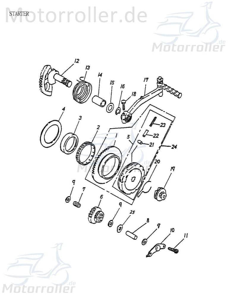 Anlasserzwischenrad ohne Nadellager 20/46Z Ritzel 70441