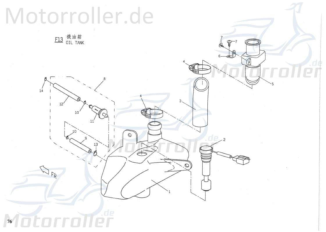 PGO Rodoshow 50 Halteplatte Benzintank Metallplatte Halter 50ccm 2Takt P5522530000 Motorroller.de Stahlplatte Montageschiene Fixierung Halterung