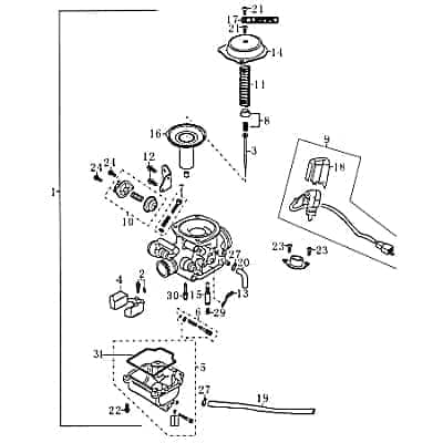 Dichtung Schwimmerkammer 4T 50cc 139QMB FIG E5-31