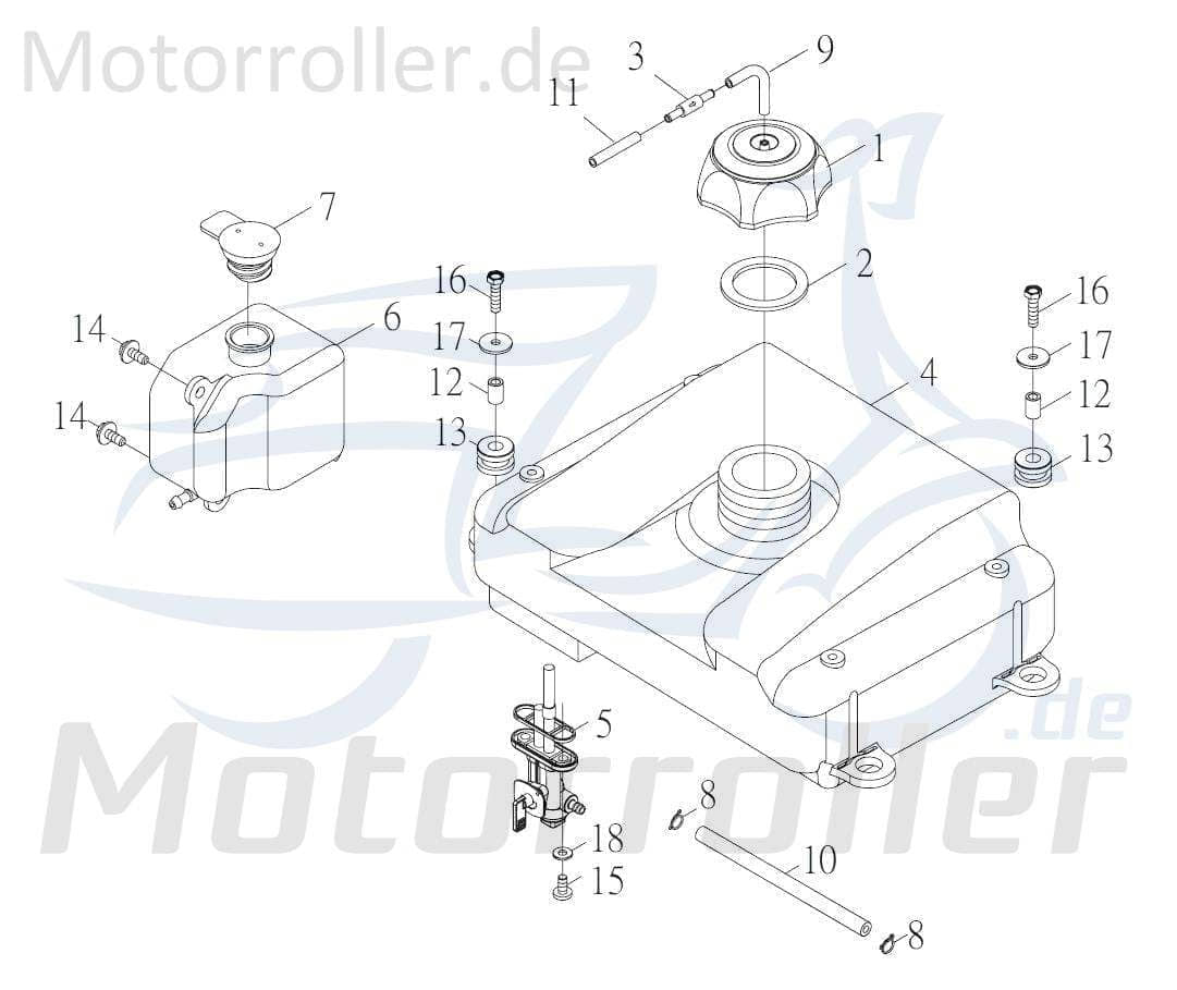 SMC Off Road 50 Öltank Öl-Tank Quad 50ccm 2Takt 43751-SK2-00 Motorroller.de Oil-Tank Oiltank Schmiermitteltank 2Takter-Öltank Schmiermittel-Tank ATV