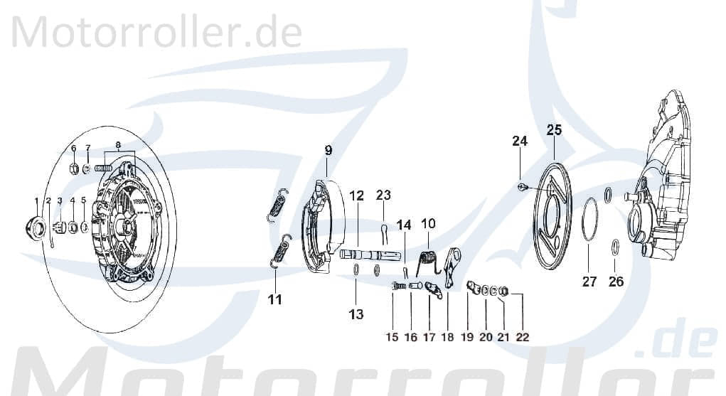 Kreidler STAR Deluxe 4S 200 Hebel 200ccm 4Takt SF214-0072 Motorroller.de Betätigungshebel Hebelarm Hebelgelenk Hebel-Arm 200ccm-4Takt Scooter LML