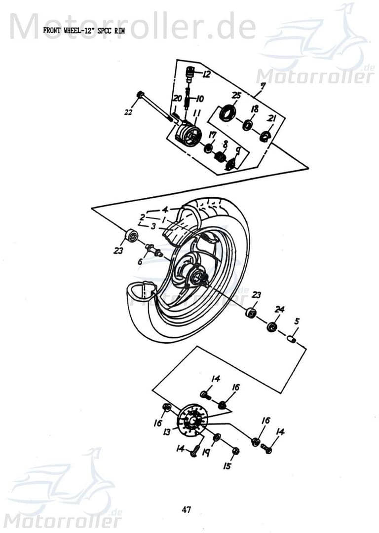 Adly Bremsscheibe rechts vorn Super Sonic 50 50ccm 2Takt Motorroller.de Scheibenbremse Vorderbremse Scheiben-Bremse Bremsplatte Brems-Scheibe Scooter