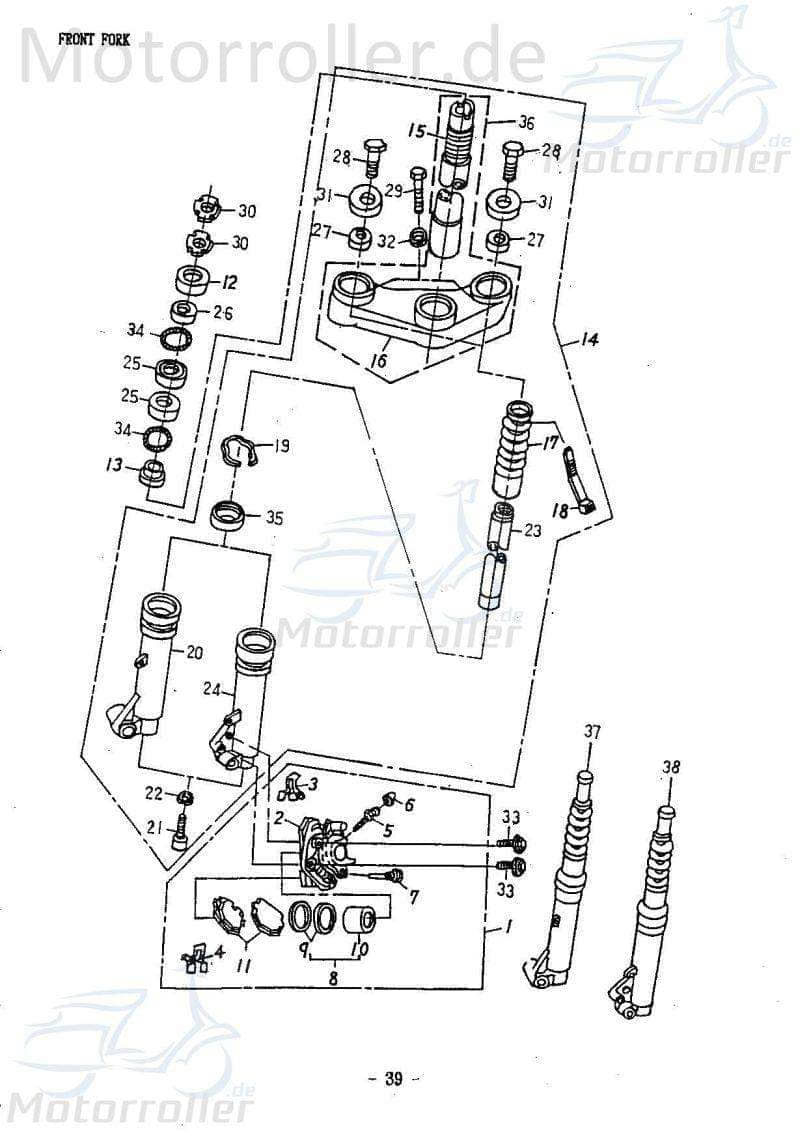 Adly Schraube M8x1.25x32mm Scooter Roller ABR-96000-0803512CL Motorroller.de Bundschraube Maschinenschraube Flanschschraube Flansch-Schraube Minarelli
