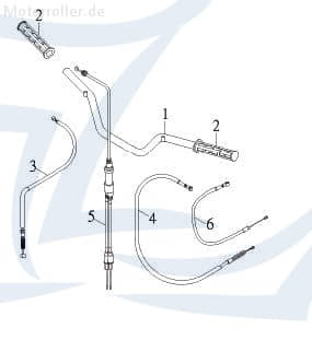 Seilzug Choke Zugseil 50ccm 4Takt 61720-cew-00 Motorroller.de Zug-Seil Zugkabel Seil-Zug Sitzschloss Zug-Kabel Scooter Exploroer Titan 300
