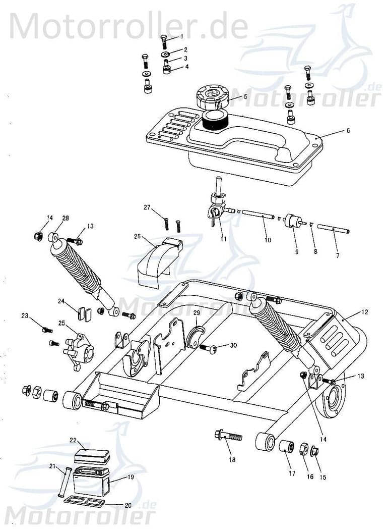 Schraube M6x10mm Kasea Kinderbuggy Flanschschraube Imp-10514 Motorroller.de Bundschraube Maschinenschraube Flansch-Schraube Maschinen-Schraube Service