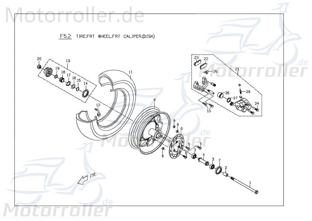 Achse Vorderrad Radbolzen C2402500000