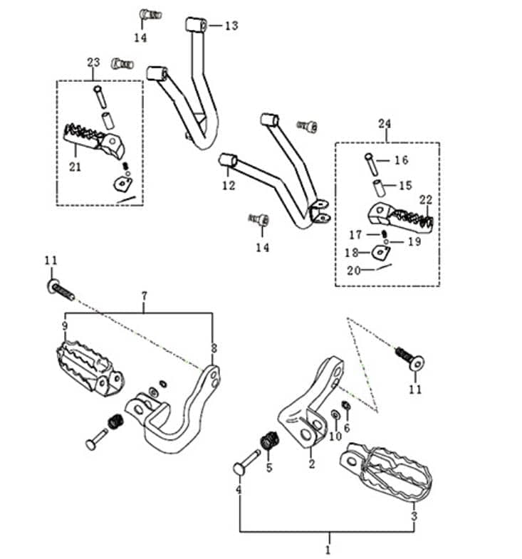 Kreidler DICE GS/SM 125 pro Fußrastenhalter rechts vorne 781227 Halterung Befestigung Fußraste Original