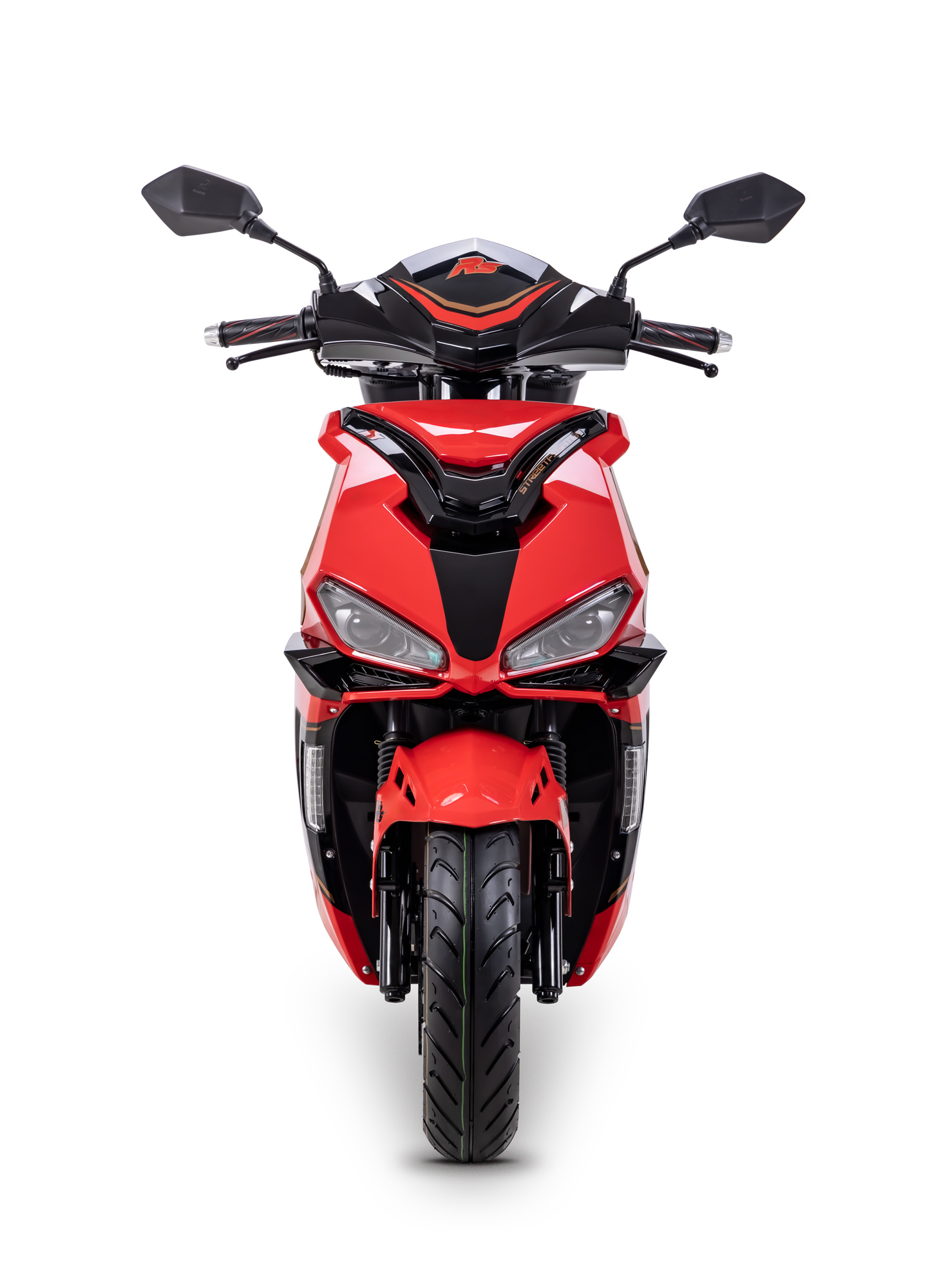 Motorroller Fighter R 777 Sport rot-schwarz 45 km/h Euro 5 mit Topcase Scooter Mokick Roller