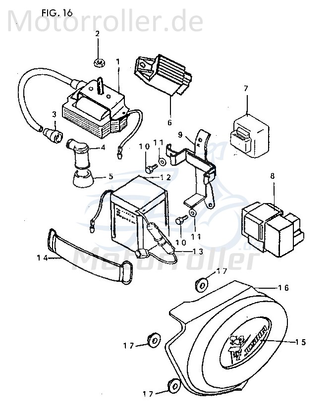 Jincheng JC 50 Monkey Repl. Zündspule 50ccm 2Takt 33400-A0300 Motorroller.de Zündkabel Zündung Zündmodul Kerzenstecker Zünd-Kabel Zünd-Spule 1E40QMB