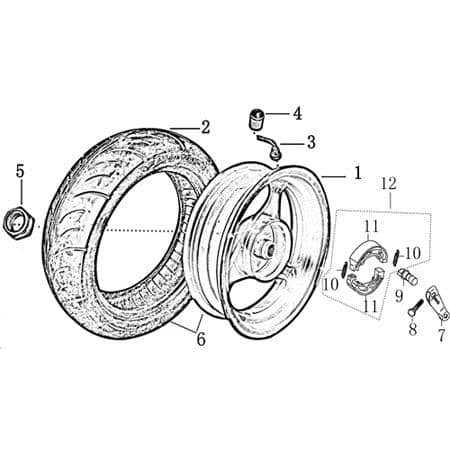 Felge 2.50x12 706782 von Motorroller.de