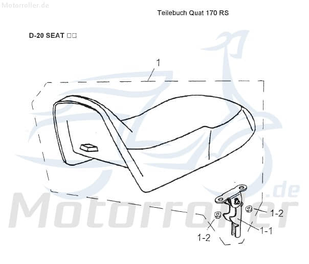 Aeon Cobra 180 RS Sitzbank Quad 180ccm 4Takt K77200-157-003 Motorroller.de Sattel Fahrersitz Sitz-Bank Doppelsitzbank Einzelsitz Einzelsitzbank ATV