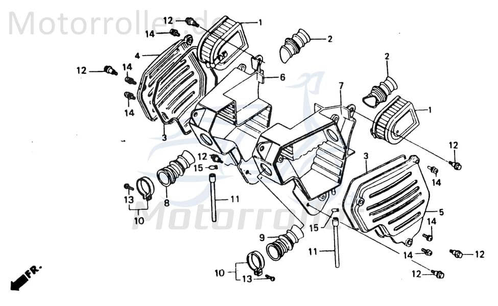 Chunlan Chopper Luftfilter 125ccm 4Takt ABB-P26-NO.-01 Motorroller.de Luftfilterkasten Luft-Filter Luftfiltergehäuse Luftfiltermatte Luftfilter-Kasten