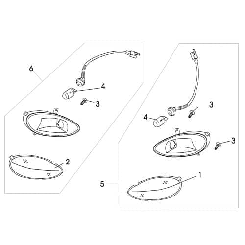 Rex RS125 Blinkerglas rechts vorn 125ccm 4Takt FIG24-3 Motorroller.de Blinker-Glas Blinker-Abdeckung Blinkerabdeckung Blinkerkappe Blinker-Kappe