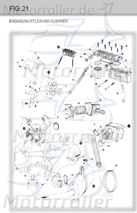 Kettenschutz hinten Tongjian Strassenbuggy 150 7.010.033 Motorroller.de Kettenschutzblech Eppella ECM TBM Twister Hammerhead Wangye Kasea Buggy