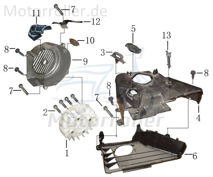 Aeon Cobra 125 Utility Lüfterradabdeckung 125ccm 4Takt K19610-119-000 Motorroller.de Lüfterradhaube Ventilatorradabdeckung 125ccm-4Takt Quad ATV UTV
