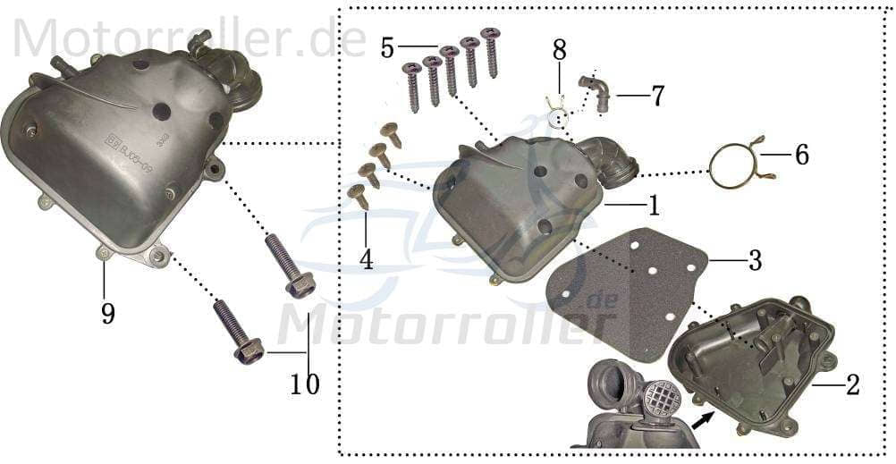 Luftfilterkasten komplett 2Takt 50ccm IP12454