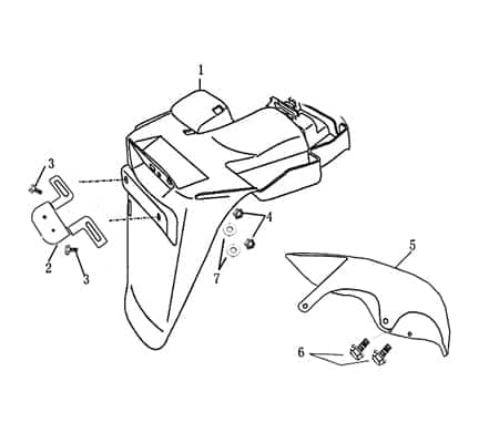 Spritzschutz hinten schwarz Schutzblech 10104141-A