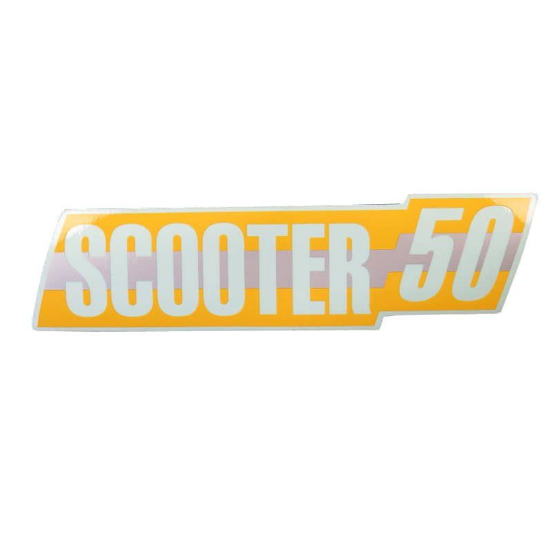 Emblem Scooter 50 gelb-silber Heckverkleidung 75652