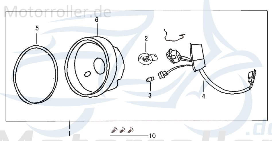 Scheinwerferfassung 33130-ALA6-9000 Motorroller.de Sockel Lampensockel Birnenfassung Birnensockel Scooter Ersatzteil Service