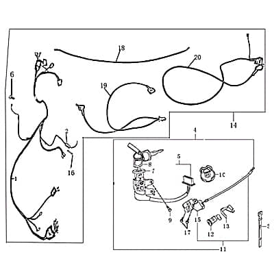Rex Drive 50 Zündspule Zündkabel 50ccm 2Takt 3051A-B08-9200 Motorroller.de Zündung Zündmodul Kerzenstecker Zünd-Kabel Zünd-Spule Kerzen-Stecker