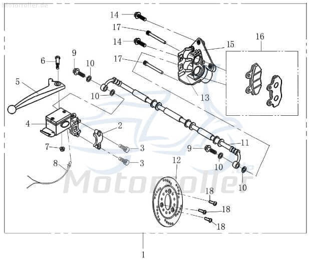 Handbremszylinder rechts VR-Bremse 4T 125cc 2090304-1