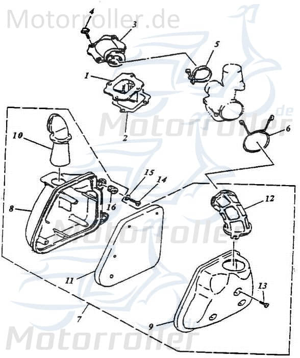 AEON Ansaugstutzen ohne Anschluss SLS Yamaha 50ccm 2Takt Motorroller.de Ansaugkrümmer Ansaugrohr Luftansaugrohr Ansauggummi Anschlussbogen Ansaugbogen