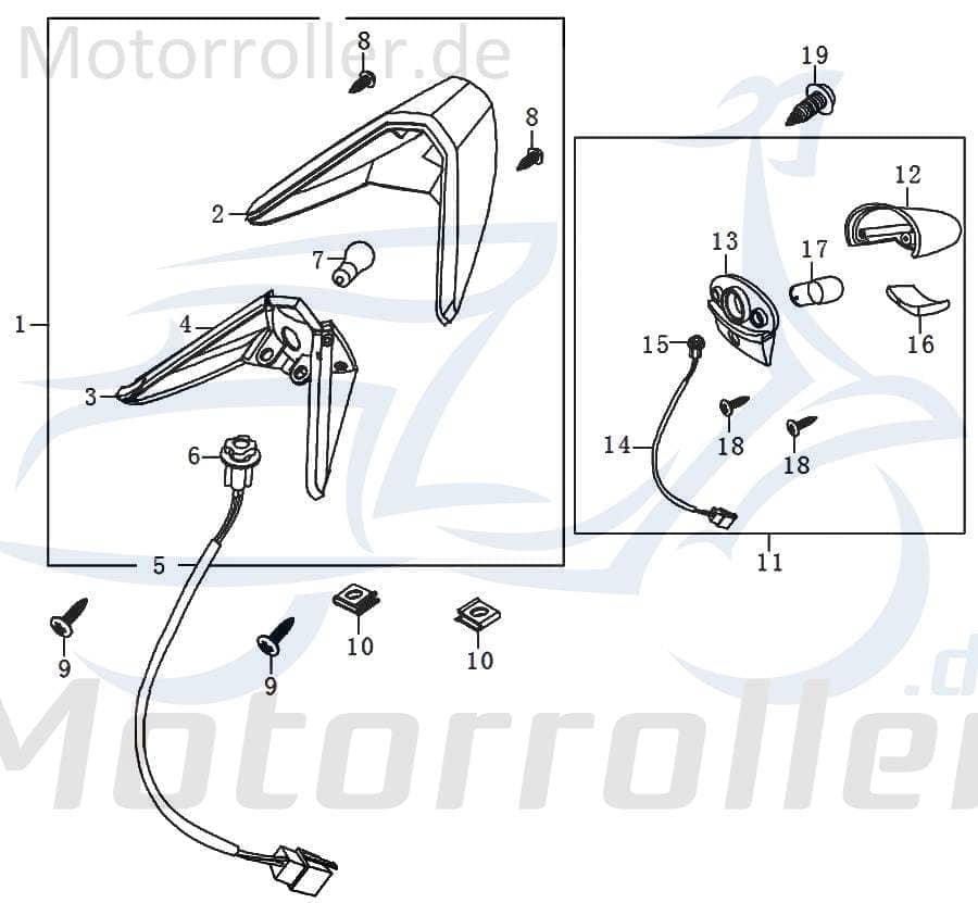 Kreidler STREET 125 DD Kabel Stromkabel 125ccm 4Takt 91336 Motorroller.de Nummernschildleuchte Stromleitung Elektrokabel Elektroleitung Elektro-Kabel