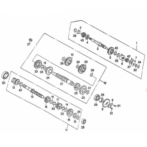 Getriebe-Ausgangswelle kompl. 98402