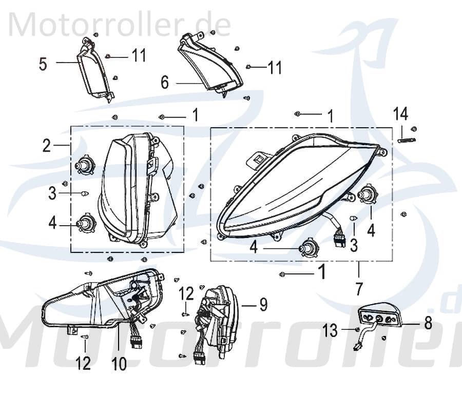 SMC BlinkerRücklichtEinheit hinten rechts links 82600N120000 Motorroller.de 125ccm-4Takt Scooter Kreidler Insignio 125 2.0 Insignio 125 DD Moped
