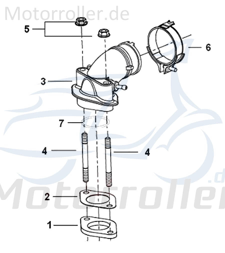 Keeway Hacker 125 Dichtung Wärmeisolierung 125ccm 4Takt KW-1125072 Motorroller.de Abdichtung Wärmeisolierungsdichtung 125ccm-4Takt Scooter Ersatzteil