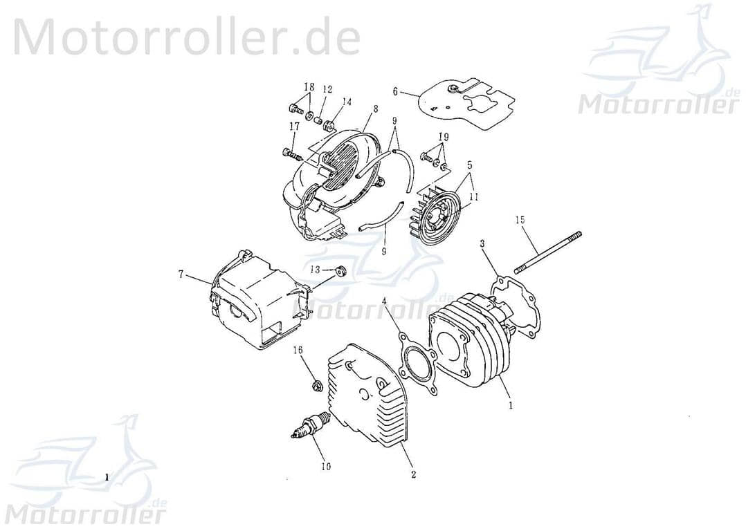 Zylinderkopfdichtung 2Takt 50ccm 1E40QMB 78200