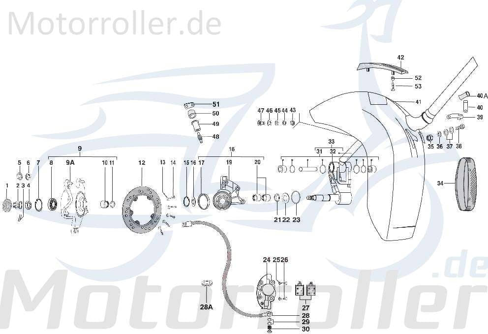 Bundmutter Kreidler STAR Deluxe 4S 125 Scooter SF504-1117 Motorroller.de Sechskantmutter Flanschmutter Sechskant-Mutter Flansch-Mutter Maschinenmutter